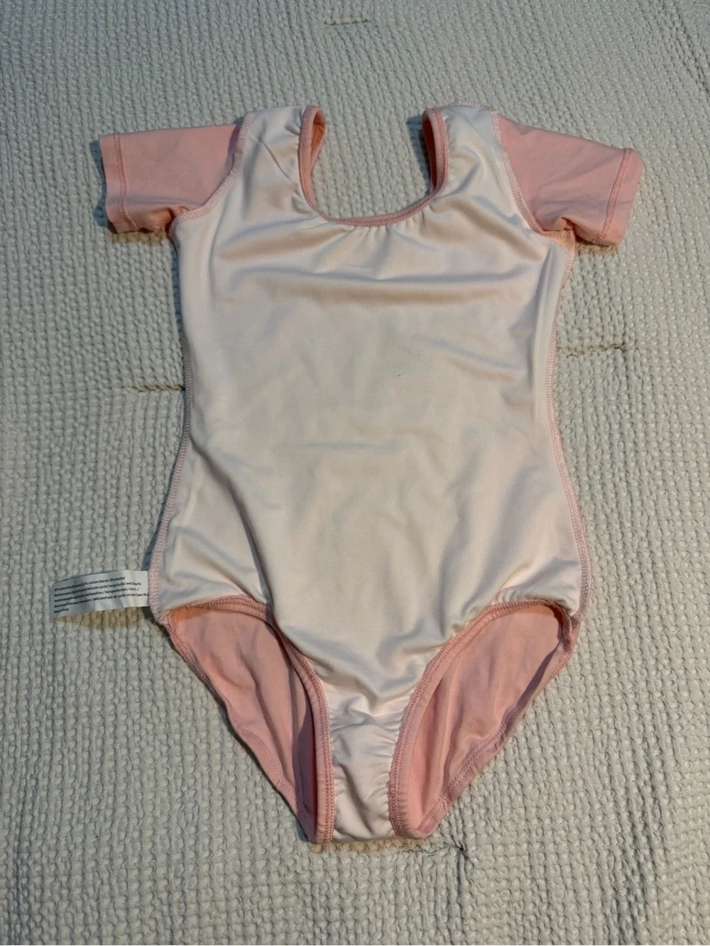Girls Pink Short-Sleeve One-Piece Leotard